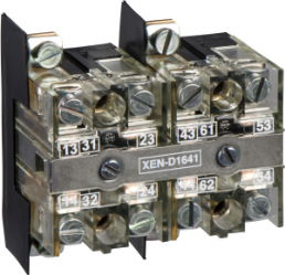 Spring return contact block - 2 NO - front mounting, 30 mm centres