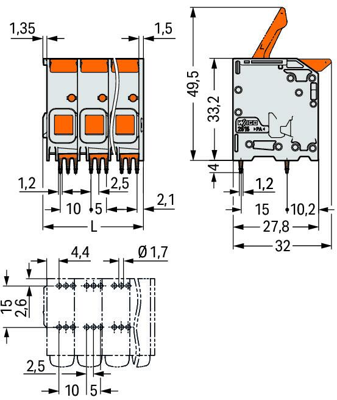 2616-1103 WAGO PCB Terminal Blocks Image 2