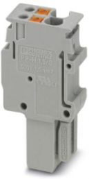 Plug, push-in connection, 0.14-1.5 mm², 2 pole, 17.5 A, 6 kV, gray, 3212510