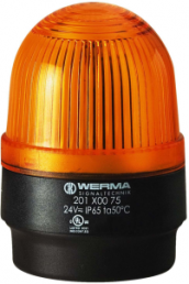 LED permanent light, Ø 58 mm, yellow, 115 VAC, BA15d, IP65