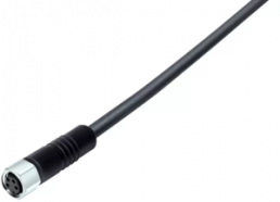 Sensor actuator cable, M8-cable socket, straight to open end, 3 pole, 5 m, PUR, black, 4 A, 77 3706 0000 50003-0500
