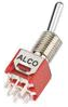 Toggle switch, metal, 1 pole, latching, On-Off, 0.4 VA/20 V AC/DC, gold-plated, 2267078-1