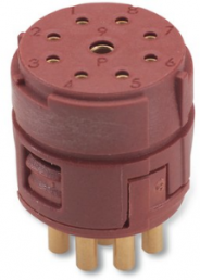 Socket contact insert, 9 pole, solder connection, straight, 73002736
