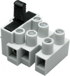 Connection terminal, 3 pole, 2.5 mm², clamping points: 1, gray, screw connection, 10 A