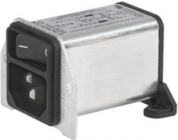 IEC plug C14, 50 to 60 Hz, 1 A, 250 VAC, 10 mH, faston plug 6.3 mm, DC22.1123.111