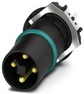 Plug, M12, 4 pole, solder connection, screw locking, straight, 1406397
