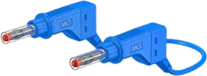 Measuring lead with (4 mm lamella plug, straight) to (4 mm lamella plug, straight), 0.25 m, gray, PVC, 2.5 mm², CAT II