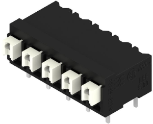 PCB terminal, 5 pole, pitch 5 mm, AWG 28-14, 10 A, spring-clamp connection, black, 1824770000