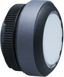 Pushbutton, illuminable, groping, waistband round, white, front ring black, mounting Ø 22.3 mm, 1.30.270.901/2201