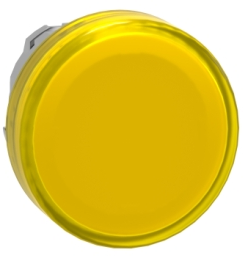 Indicator light, unlit, waistband round, yellow, front ring metallized, mounting Ø 22 mm, ZB4BV083