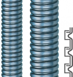 Protective hose, inside Ø 13 mm, outside Ø 17 mm, BR 45 mm, metal/PU, blue