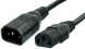 Extension line, International, C14-plug, straight on C13-connector, straight, HARSJT 3 x AWG 17, black, 3 m