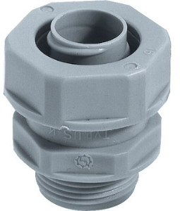 Straight hose fitting, PG36, polypropylene, IP54/IP65, gray, (L) 48 mm
