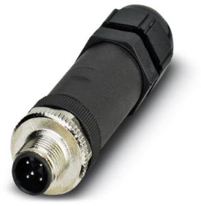 Plug, M12, 5 pole, screw connection, screw locking, straight, 1556825