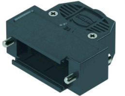 D-Sub connector housing, size: 2 (DA), straight 180°, cable Ø 3.3 to 8.5 mm, thermoplastic, black, 09670150442160