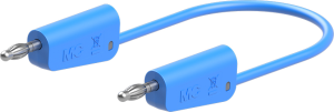 Measuring lead with (4 mm lamella plug, straight) to (4 mm lamella plug, straight), 2 m, blue, PVC, 2.5 mm²