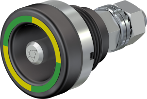 6 mm socket, screw connection, mounting Ø 18.5 mm, yellow/green, 14.0007