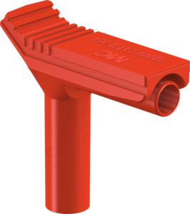 Ø 4 mm Right-angle plug adapter, red