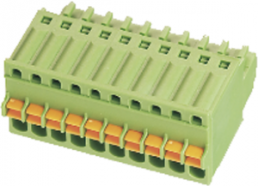 Terminal block, 4 pole, pitch 2.5 mm, angled, green, ASP0510406