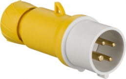 CEE plug, 4 pole, 16 A/100-130 V, yellow, 4 h, IP44, PKE16M414