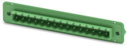 Pin header, 15 pole, pitch 5.08 mm, angled, green, 1898965