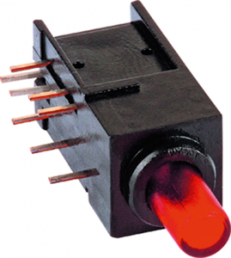 Pushbutton, 2 pole, red, illuminated  (red), 0.5 A/60 V, IP50, 1844.2332