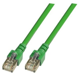 Patch cable, RJ45 plug, straight to RJ45 plug, straight, Cat 5e, SF/UTP, PVC, 1.5 m, green