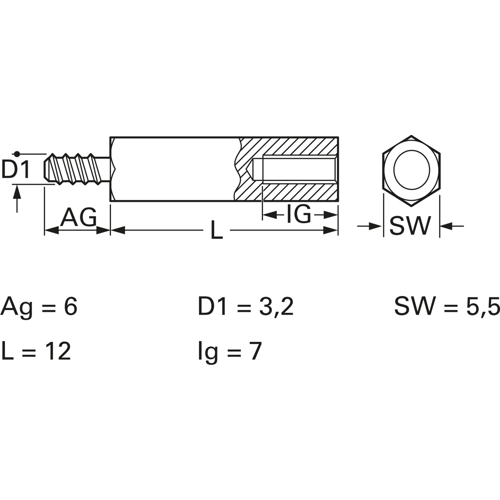 10412008 ESSENTRA COMPONENTS Spacer Bolts Image 2