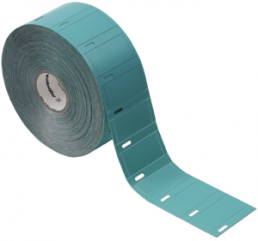 Polypropylene Label, (L x W) 50 x 25 mm, turquoise, Roll with 1250 pcs