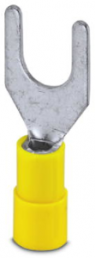 Insulated forked cable lug, 4.0-6.0 mm², AWG 12 to 10, M8, yellow