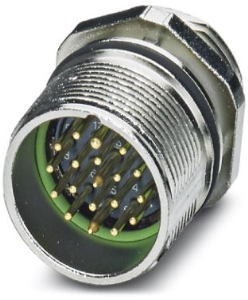Plug, 19 pole, crimp connection, screw locking, straight, 1624016