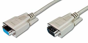 Extension cable, 5 m, HD-D-SUB plug, 15 pole to HD-D-SUB socket, 15 pole, AK-310200-050-E