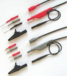Measuring lead with (test probe, straight) to (crocodile clip), 1.5 m, black/red, PVC, CAT III