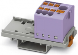 Distribution block, push-in connection, 0.14-4.0 mm², 7 pole, 24 A, 8 kV, purple, 3273082