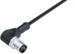 Sensor actuator cable, M12-cable plug, angled to open end, 3 pole, 5 m, PUR, black, 4 A, 77 3427 0000 50003-0500
