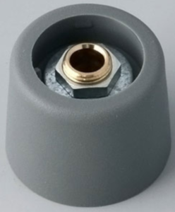 Rotary knob, 6.35 mm, plastic, gray, Ø 20 mm, H 16 mm, A3120638