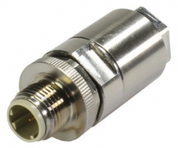 Plug, M12, 5 pole, crimp connection, screw locking, straight, 21038221535
