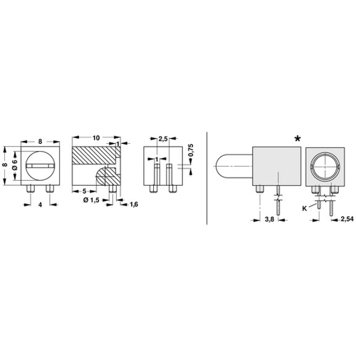 10031297 Fischer Elektronik LED Spacer Image 2