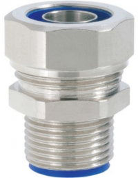 Straight hose fitting, M12, 10 mm, brass, nickel-plated, metal, (L) 29.8 mm