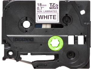 Labelling tape cartridge, 18 mm, tape white, font black, 8 m, TZE-N241