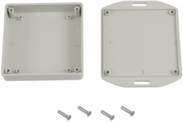 ABS miniature enclosure, (L x W x H) 80 x 80 x 20 mm, light gray (RAL 7035), IP54, 1551XFLGY