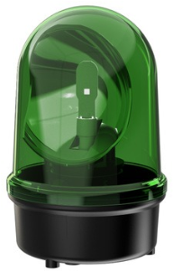 LED rotating mirror light, Ø 142 mm, green, 115-230 VAC, IP65