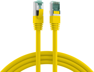 Patch cable, RJ45 plug, straight to RJ45 plug, straight, Cat 6A, S/FTP, LSZH, 50 m, yellow