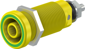 4 mm socket, screw connection, mounting Ø 12.2 mm, CAT IV, yellow/green, 66.9136-20
