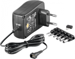 Plug-in power supply, 4.5/5/6/7.5/9/12 VDC, 2.25 A, 27 W, 53998
