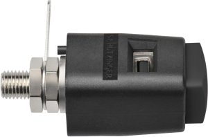 Quick pressure clamp, black, 30 VAC/60 VDC, 16 A, thread, nickel-plated, SDK 504 / SW