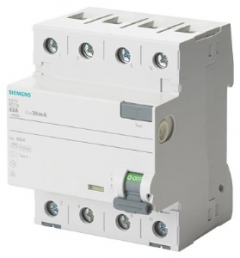 Residual current operated circuit breaker, 4-pole,type A, In: 125 A, 30 mA, ...