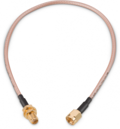 Coaxial cable, SMA plug (straight) to SMA jack (straight), 50 Ω, RG-316DB, grommet black, 152.4 mm, 65503503215306