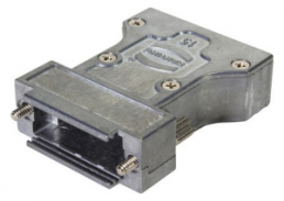 D-Sub connector housing, size: 2 (DA), straight 180°, zinc die casting, silver, 61030010116