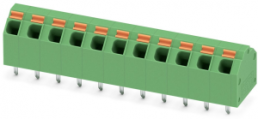 PCB terminal, 11 pole, pitch 5.08 mm, AWG 24-16, 9 A, spring-clamp connection, green, 1751257